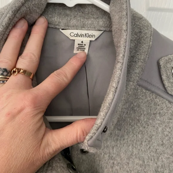 Calvin Klein Wool Military Jacket Size 4 - Picture 6 of 11